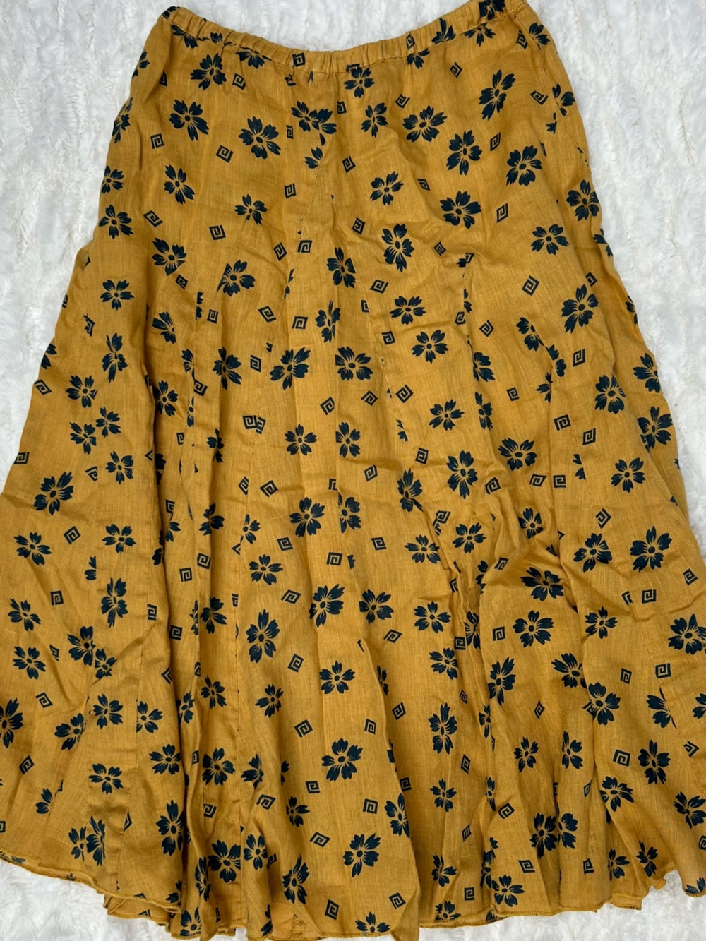 CP Shades Fanny Linen Patterned Maxi Skirt